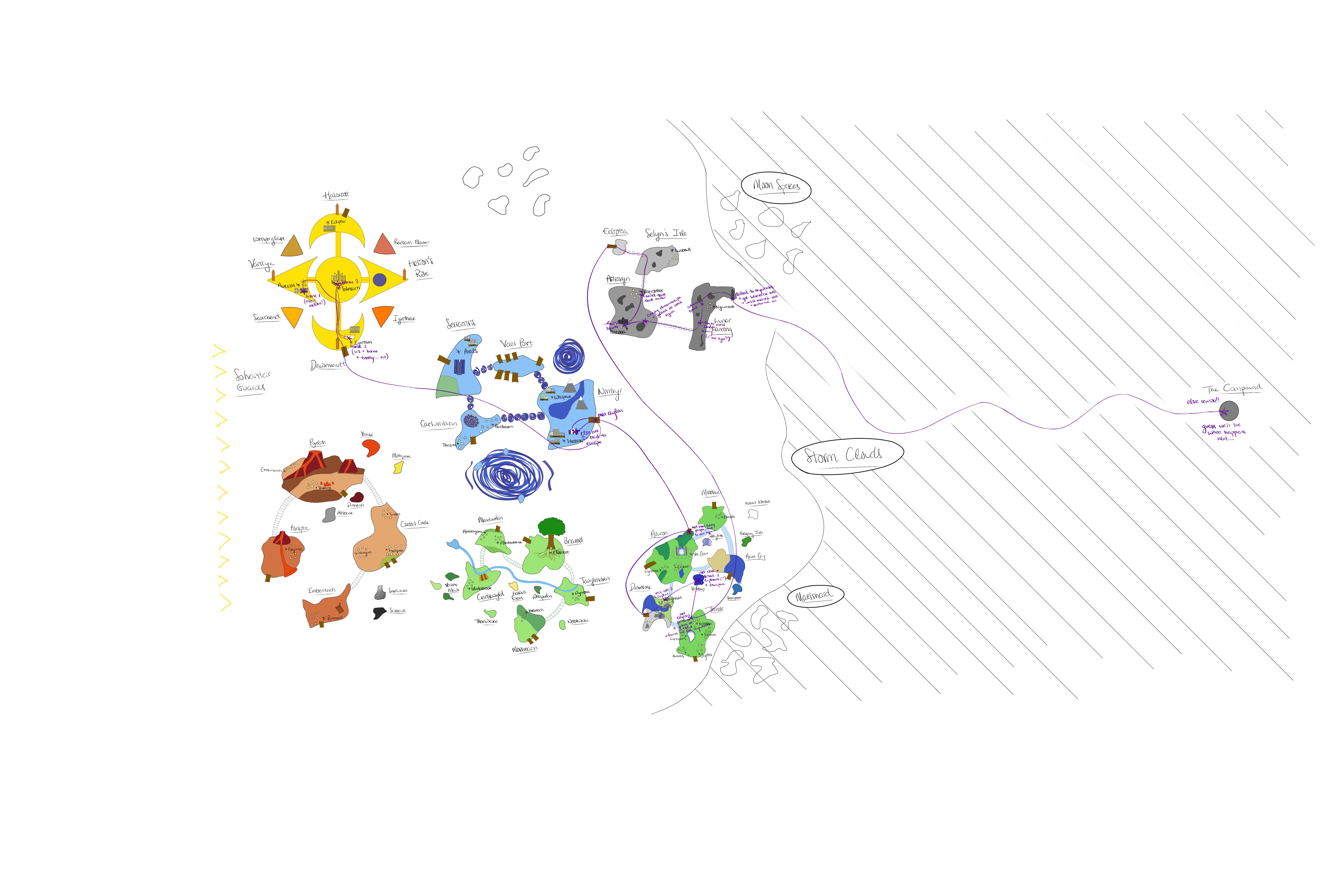 hand-drawn map of Shardspire